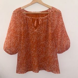 Abercrombie & Fitch Coral Lightweight Blouse Tie-Front Like New